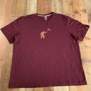 Sherpa men's size XXL maroon yeti graphic short sleeve crewneck tshirt